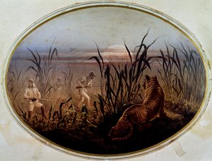 Tigerjagd unter Führung des britischen Militärs von British School
