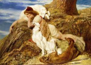 Endymion "Ach! Weh, warum sollte unser junger Endymion vergehen"-Keats von Briton Riviere