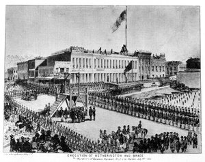 Die Hinrichtung von Hetherington und Brace, Fort Vigilance, Sacramento, Kalifornien, 1856, 1937