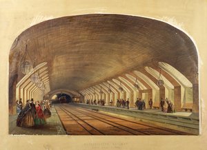 Metropolitan Railway, Baker Street Station, Chromolithographie