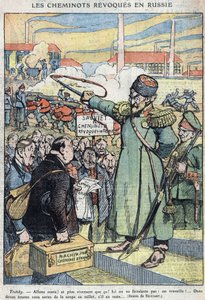 Französische Eisenbahnarbeiter aus Frankreich sprechen Leon Trotsky an von Brousset