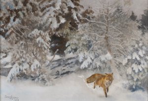 Fuchs in Winterlandschaft, 1938 von Bruno Andreas Liljefors