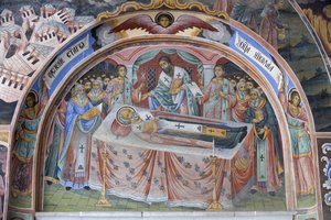 Bulgarien, Rila-Gebirge, Rila-Kloster, Freskodetail in der Kirche der Geburt der Jungfrau