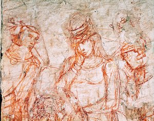 Sinopia einer Gruppe von Jägern, Trionfo della Morte