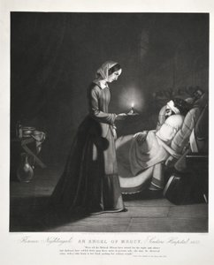 Florence Nightingale, Ein Engel der Barmherzigkeit, Scutari Hospital, graviert von Tomkins, 1855