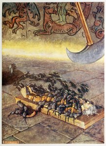 Sie schwärmten in immer größer werdenden Haufen auf mich, aus Ausgewählte Geschichten des Geheimnisses, veröffentlicht 1909 von Byam Shaw