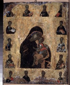 Die Jungfrau der Zärtlichkeit mit Heiligen von Byzantine