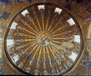 Christus Pantokrator (oder Christus in Herrlichkeit) und die Apostel (Mosaik) von Byzantine