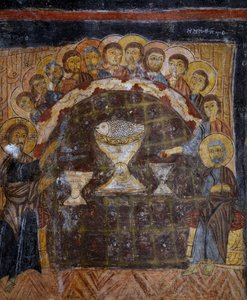 Das letzte Abendmahl, Byzantinisches Fresko (13. Jahrhundert), Gulsehir Karsi Kilise (Kirche des Heiligen Johannes), Göreme (UNESCO-Welterbe)