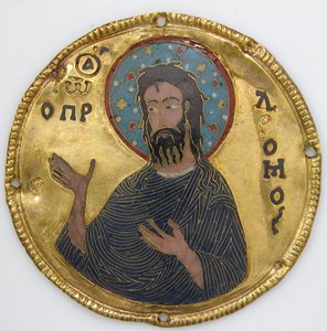 Medallion mit Johannes dem Täufer von einem Ikonenrahmen, ca. 1100