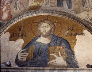 Darstellung von Christus Pantokrator (oder Christus in Herrlichkeit) (Mosaik von 1310-1320) von Byzantine
