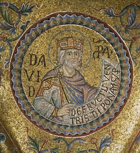 König David Detail der Innenmosaiken in der St. Markus Basilika, 13. Jahrhundert von Byzantine Byzantine