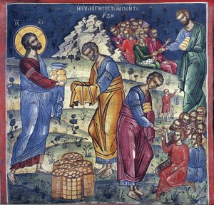 Das Wunder der fünf Brote und zwei Fische von Byzantine Byzantine