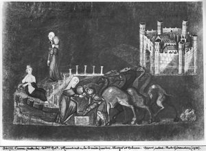 Gr 31 fol.7r Rebekka und Eliezer am Brunnen, aus der Wiener Genesis