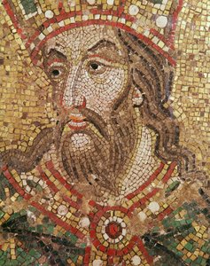 Kopf eines Königs (Mosaik) (Detail) von Byzantine School