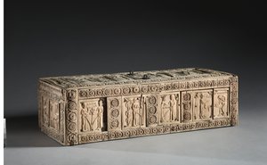 Elfenbeinkästchen mit Szenen von Adam und Eva, 1000-1100