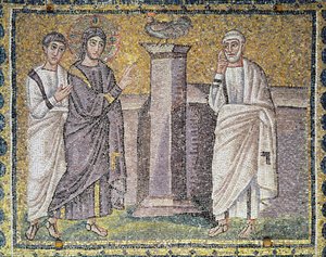 Jesus sagt die Verleugnung des Petrus voraus, Szenen aus dem Leben Christi von Byzantine School