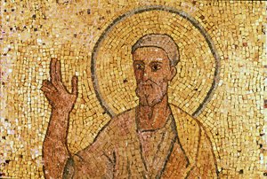 St. Peter, aus der Krypta von St. Peter, ca. 700 n. Chr. (Mosaik) von Byzantine School