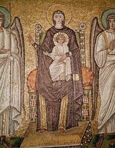 Die byzantinische Jungfrau (Detail) von Byzantine School