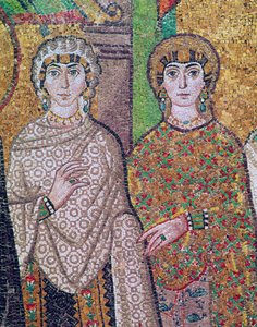 Zwei Begleiterinnen der Kaiserin Theodora von Byzantine School