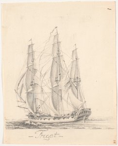 Fregatte unter vollen Segeln