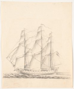 Marineschiff unter vollen Segeln