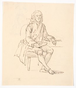 Sitzender Herr mit Perücke und Ordensband von C.A. Lorentzen