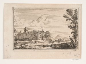 Villa mit Doppeltreppe vom Garten aus gesehen von C.A. Lorentzen