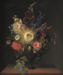 Ein Kaktus Grandiflora und andere Blumen in einer Porphyrvase von C.D. Fritzsch