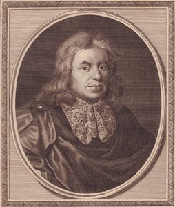 Porträt des englischen Arztes Thomas Sydenham (1624-1689), Kupferstich von John Goldar (1729-1795) nach einem Gemälde von P. Lely