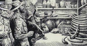 Illustration für König Salomons Minen von C.L. Doughty