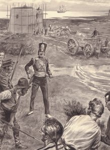 Martello-Türme im Bau in Erwartung einer Invasion Englands durch Napoleon von C.L. Doughty