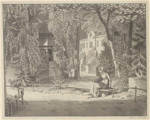 An den Gräbern von Descartes und Condé im Jardin Elysée des Petits Augustins, Paris