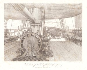 Deck eines Kriegsschiffs, nach vorne gesehen von Christoffer Wilhelm Eckersberg