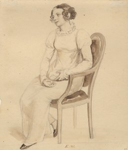 Eine Dame, die in einem Sessel sitzt, zum Fenster gewandt von Christoffer Wilhelm Eckersberg