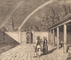 Ein doppelter Regenbogen. Illustration zu "Linearperspectiven", Tafel V
