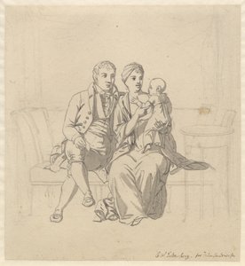 Ein junges Ehepaar, das auf einem Sofa sitzt, sie mit einem Kind auf dem Arm von Christoffer Wilhelm Eckersberg