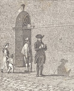 Vor einer Kirchentür von Christoffer Wilhelm Eckersberg
