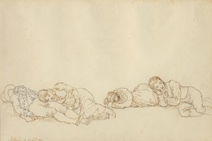 Vier schlafende Pariser von Christoffer Wilhelm Eckersberg
