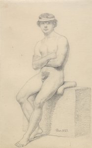 Sitzender männlicher Modell