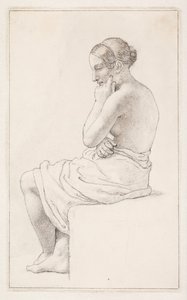Studie einer sitzenden halbnackten Frau von Christoffer Wilhelm Eckersberg