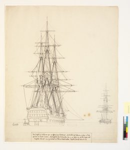 Das russische Linienschiff "Asow" und eine Fregatte vor Anker in den Straßen von Elsinore von Christoffer Wilhelm Eckersberg