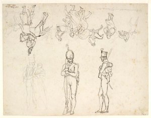 Entwurf für eine Reihe von Figuren in einer Darstellung der Bombardierung von Kopenhagen von Christoffer Wilhelm Eckersberg
