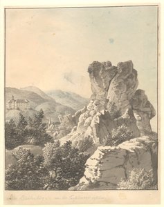 Blick vom Harz, von der Teufelsmauer, das Schloss Blankenburg im Hintergrund von Christoffer Wilhelm Eckersberg