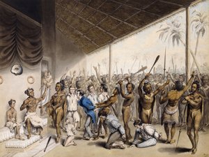 Ein einheimischer Häuptling befiehlt Europäer zu töten, 1817 von C. Bray