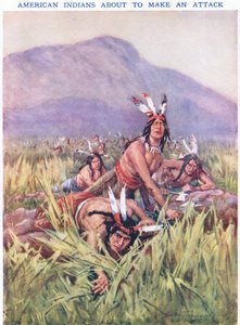 Amerikanische Indianer kurz vor dem Angriff von C. Dudley Tennant