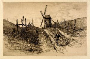Landschaft mit Windmühle
