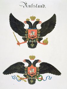 Wappen des Kaiserreichs Russland, aus einer Sammlung von Aquarellen, veröffentlicht in Deutschland, ca. 1830-33 von C. Hildebrandt