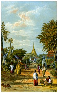 Die Shwe-Dagon-Pagode, Rangun, 19. Jahrhundert von C Kegan Paul