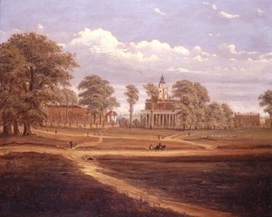 Blick über Clapham Common in Richtung North Side und The Pavement